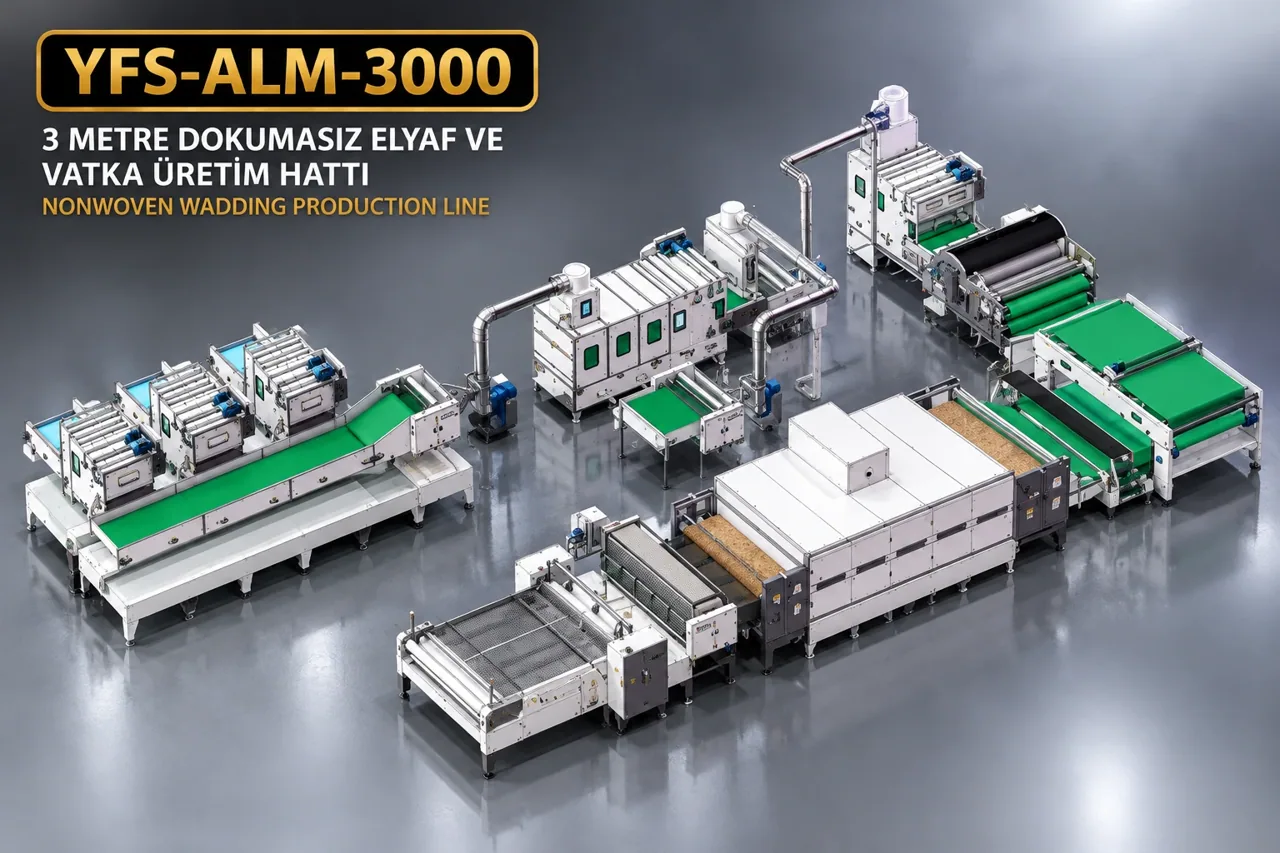 Dokumasız Elyaf ve Vatka Üretim Hattı · YFS-ALM-3000 – YAFES ALEMİN MAKİNA