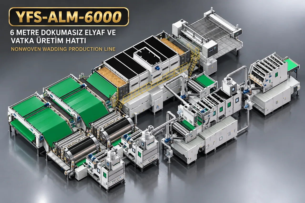 6 Metre Dokumasız Elyaf ve Vatka Üretim Hattı · YFS-ALM-6000 – YAFES ALEMİN MAKİNA